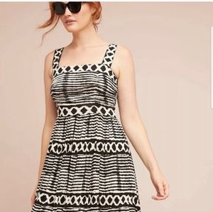 Anthropologie Black and White Midi Dress